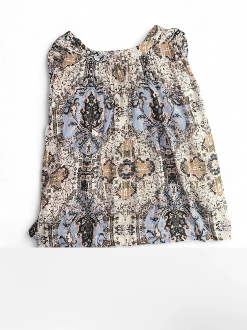 Free People Darcy Swing Top Paisley Flowy V-Neck Hi-Low Size XS